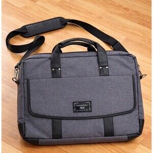 VANGODDY 14" Laptop Messenger Bag Gray Black Shoulder Briefcase Travel Work